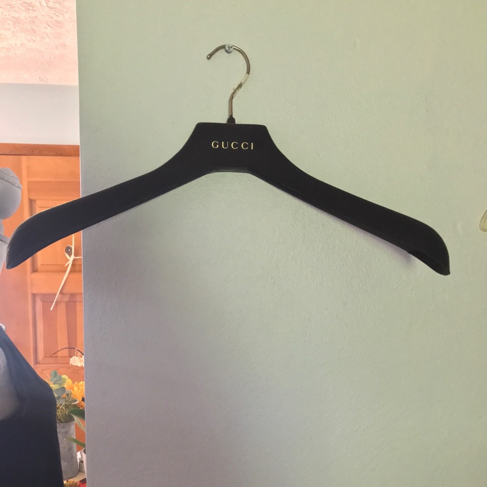 GUCCI Brown Velvet Designer Clothing Hanger